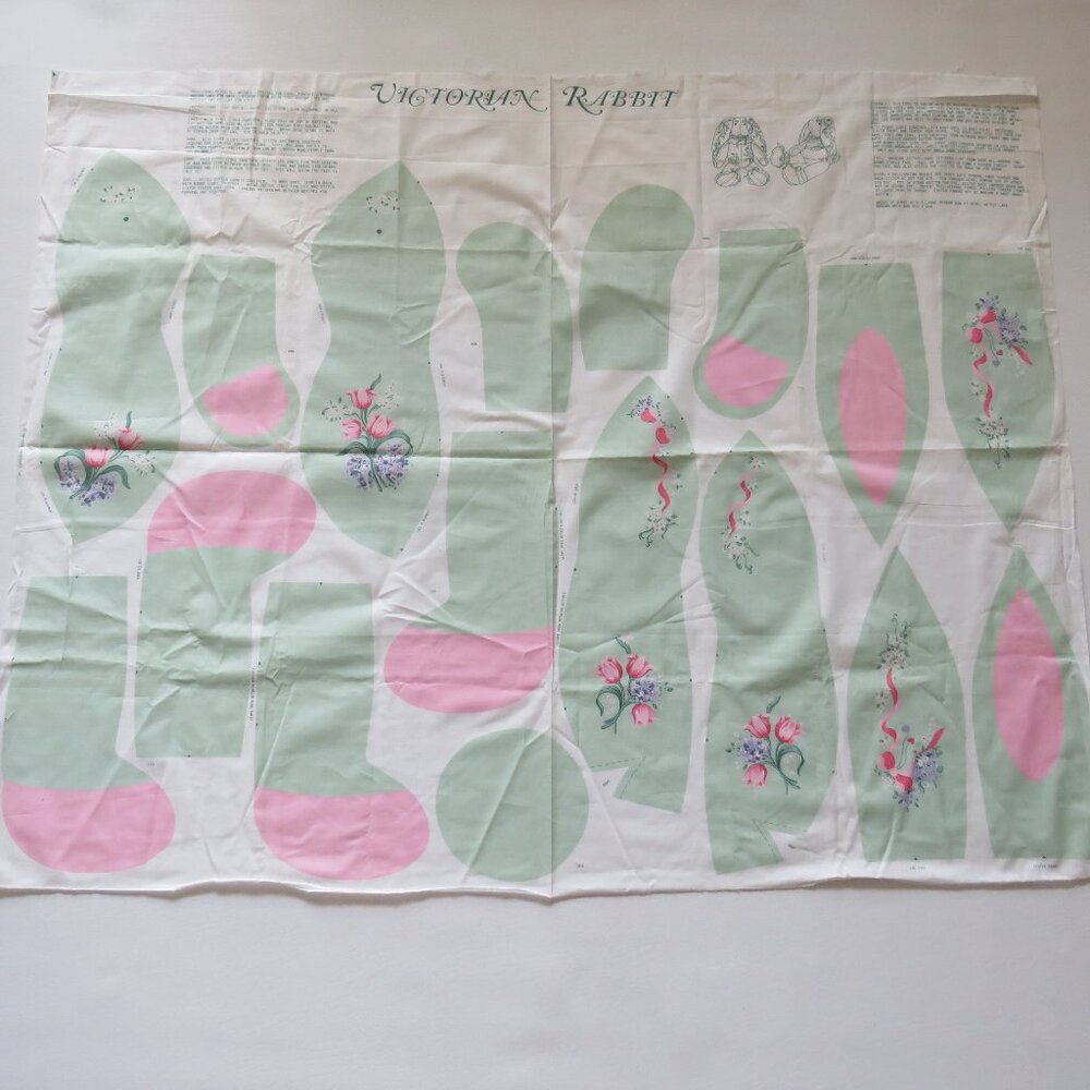 Victorian Rabbit Springmaid Country Fantasies Vintage Fabric Uncut Panel Cut Sew